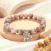 Elephant Gifts for Women, Natural Sone Inspiration Strong Elephant Bracelet for Women Teen GirlsH0008-Strong-Pink