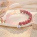 Natural Stone Heart Bracelet Christmas Birthday Gifts for Mom / Bonus Mom / Mother in Law / Boyfriends MomH0013-Mom-Dau-Redbean-C