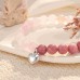 Natural Stone Heart Bracelet Christmas Birthday Gifts for Mom / Bonus Mom / Mother in Law / Boyfriends MomH0013-Mom-Dau-Redbean-C