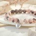 Natural Stone Heart Bracelet Christmas Birthday Gifts for Mom / Bonus Mom / Mother in Law / Boyfriends MomH0023-Mother-law-Pink
