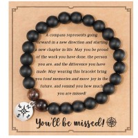 HGDEER Retirement Bracelet for Women/Men Going Away Farewell Gifts For Coworkers Teacher Bracelet-HC008-Black