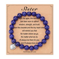 Sister Bracelet, Sister Gifts for Sister Her Teen Girls from Sisters Birthday Mothers Day Christmas - HA001-Sister-Blue