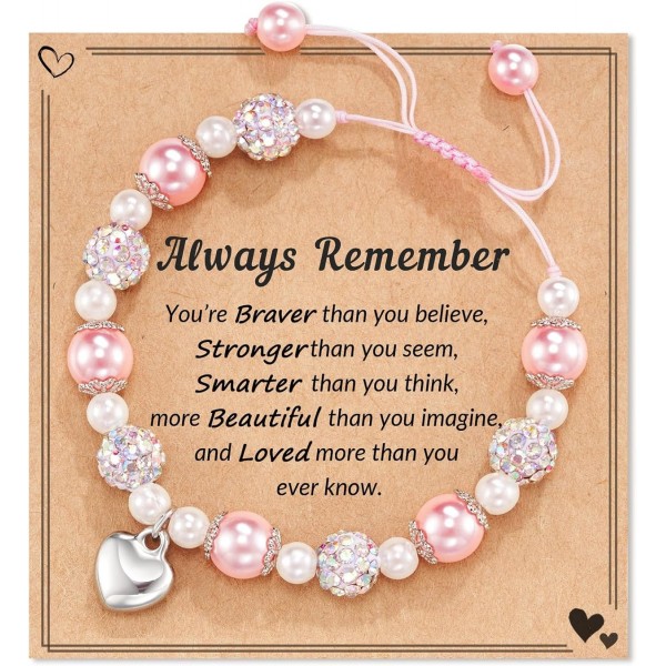 HGDEER Always Remember You Are Loved, Heart Bracelet Gifts for Girls