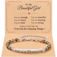 HGDEER Beautiful Girl You Can Do Amazing Things Bracelet Gifts for Girls