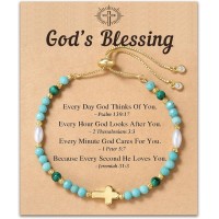 HGDEER God's Blessing Cross Bracelet for Women & Teens, Christian Gift