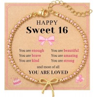 HGDEER Cute Bow Bracelet for Girls, Always Remember Gifts for Teen Girls