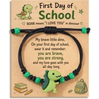 HGDEER Roar Means I Love You Dinosaur Bracelet, First Day of School Gift