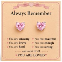 HGDEER You Are Loved Hypoallergenic Heart Stud Earrings Gifts for Girls HGDEER You Are Loved Hypoallergenic Heart Stud Earrings Gifts for Girls