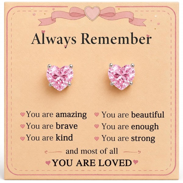 HGDEER You Are Loved Hypoallergenic Heart Stud Earrings Gifts for Girls