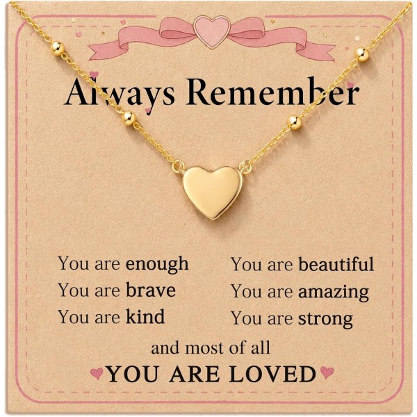 HGDEER "You Are Loved Daily Reminder Heart Necklace for Teens & Girls