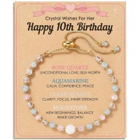 HGDEER Her Milestone Birthday, Crystal Wishes Bracelet Gifts for Girls