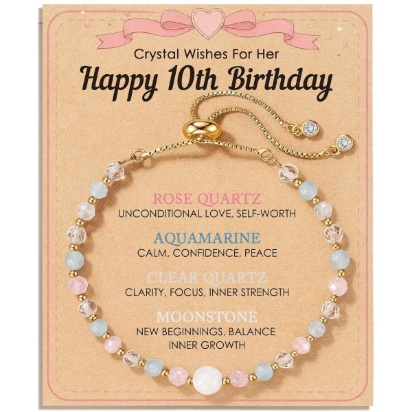 HGDEER Her Milestone Birthday, Crystal Wishes Bracelet Gifts for Girls