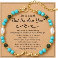 HGDEER Inspirational Gifts for Women, Wave Bracelet Get Well Gift for Women