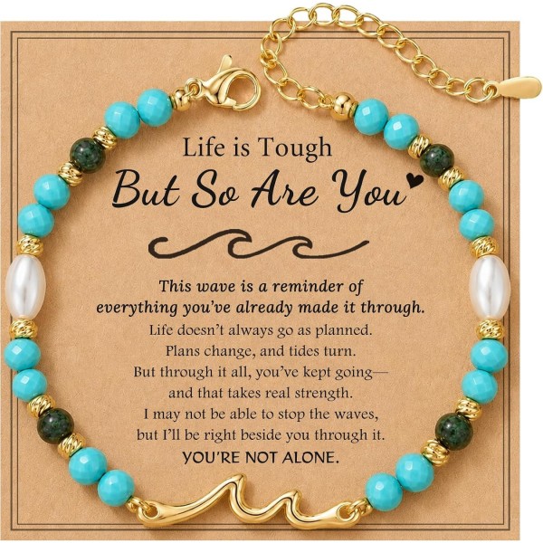 HGDEER Inspirational Gifts for Women, Wave Bracelet Get Well Gift for Women