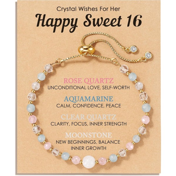 HGDEER Sweet 16 Gifts for Girls, 16th Birthday Card Bracelet Decorations HGDEER Sweet 16 Gifts for Girls, 16th Birthday Card Bracelet Decorations