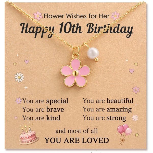 HGDEER Gifts for 10 Year Old Girl, 10th Birthday Gift Girls Necklace Granddaughter Double Digits Age 8-12 Preteens 10 Yr Ideas Things Decorations Candle Card Clothes Ten Little HGDEER Gifts for 10 Year Old Girl, 10th Birthday Gift Girls Necklace Granddaughter Double Digits Age 8-12 Preteens 10 Yr Ideas Things Decorations Candle Card Clothes Ten Little