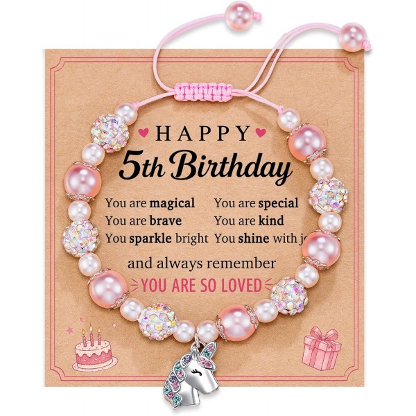 HGDEER 5 Year Old Girl Birthday Gifts, 5th Birthday Gifts for Girls, Unicorn Bracelet for 5 Five Year Old Little Girl Birthdays Jewelry for Daughter Granddaughter Niece HGDEER 5 Year Old Girl Birthday Gifts, 5th Birthday Gifts for Girls, Unicorn Bracelet for 5 Five Year Old Little Girl Birthdays Jewelry for Daughter Granddaughter Niece