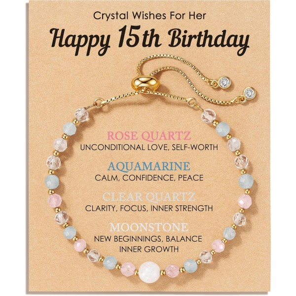 Her Milestone Birthday, Crystal Wishes Bracelet Gifts for Girls Her Milestone Birthday, Crystal Wishes Bracelet Gifts for Girls