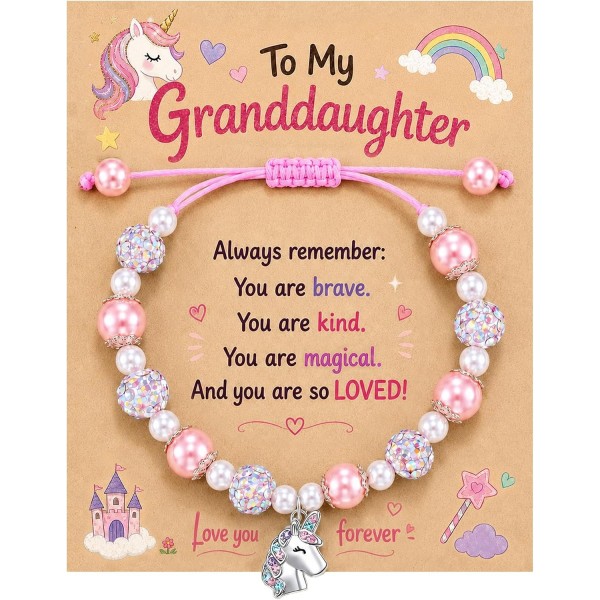 Unicorn Bracelet for Girls, Magical Gifts for Granddaughter Daughter Niece Unicorn Bracelet for Girls, Magical Gifts for Granddaughter Daughter Niece