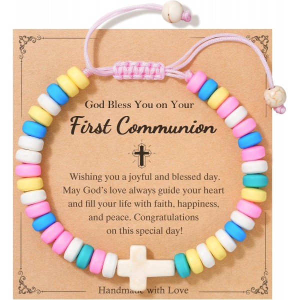 First Communion Gifts for Kids, Adjustable Cross Bracelet, Christian Religious Easter Communion Baptism Gifts Jewelry First Communion Gifts for Kids, Adjustable Cross Bracelet, Christian Religious Easter Communion Baptism Gifts Jewelry