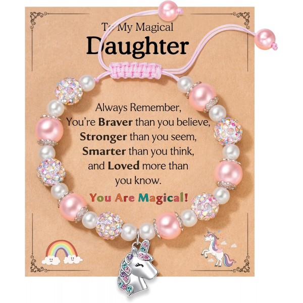 Unicorn Bracelet for Girls, Magical Gifts for Granddaughter Daughter Niece Unicorn Bracelet for Girls, Magical Gifts for Granddaughter Daughter Niece