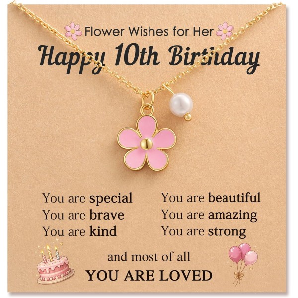 You Are Loved, Flower Pearl Necklace Birthday Gifts for Girls You Are Loved, Flower Pearl Necklace Birthday Gifts for Girls