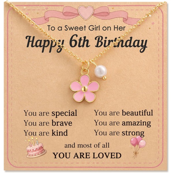 You Are Loved, Flower Pearl Necklace Birthday Gifts for Girls You Are Loved, Flower Pearl Necklace Birthday Gifts for Girls