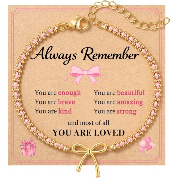 Cute Bow Bracelet for Girls, Always Remember Gifts for Teen Girls Cute Bow Bracelet for Girls, Always Remember Gifts for Teen Girls