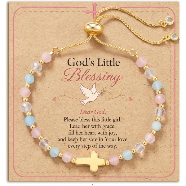 God's Little Blessing Cross Bracelet, Baptism Gifts for Girls God's Little Blessing Cross Bracelet, Baptism Gifts for Girls