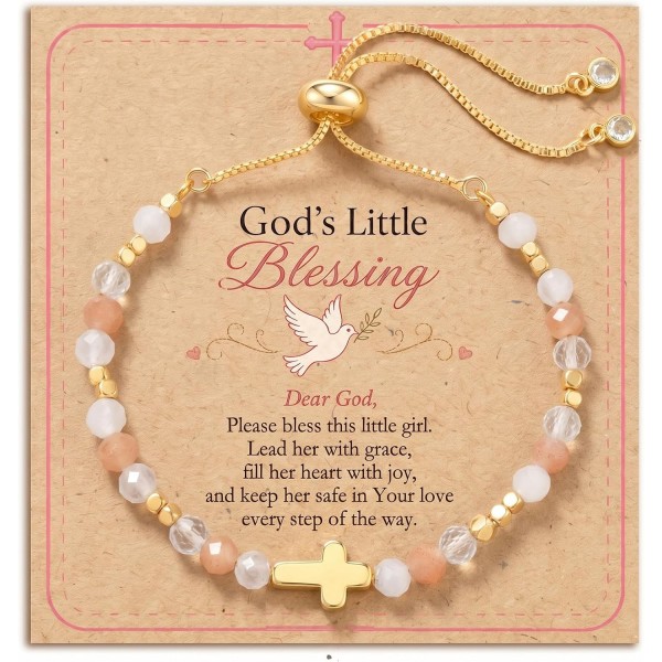 God's Little Blessing Cross Bracelet, Baptism Gifts for Girls God's Little Blessing Cross Bracelet, Baptism Gifts for Girls